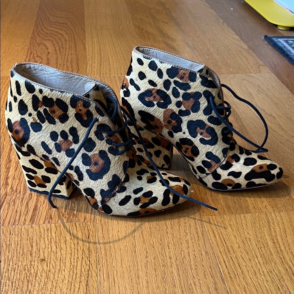 Kate Spade Leopard Print Lace-Up Women's Ankle Booties